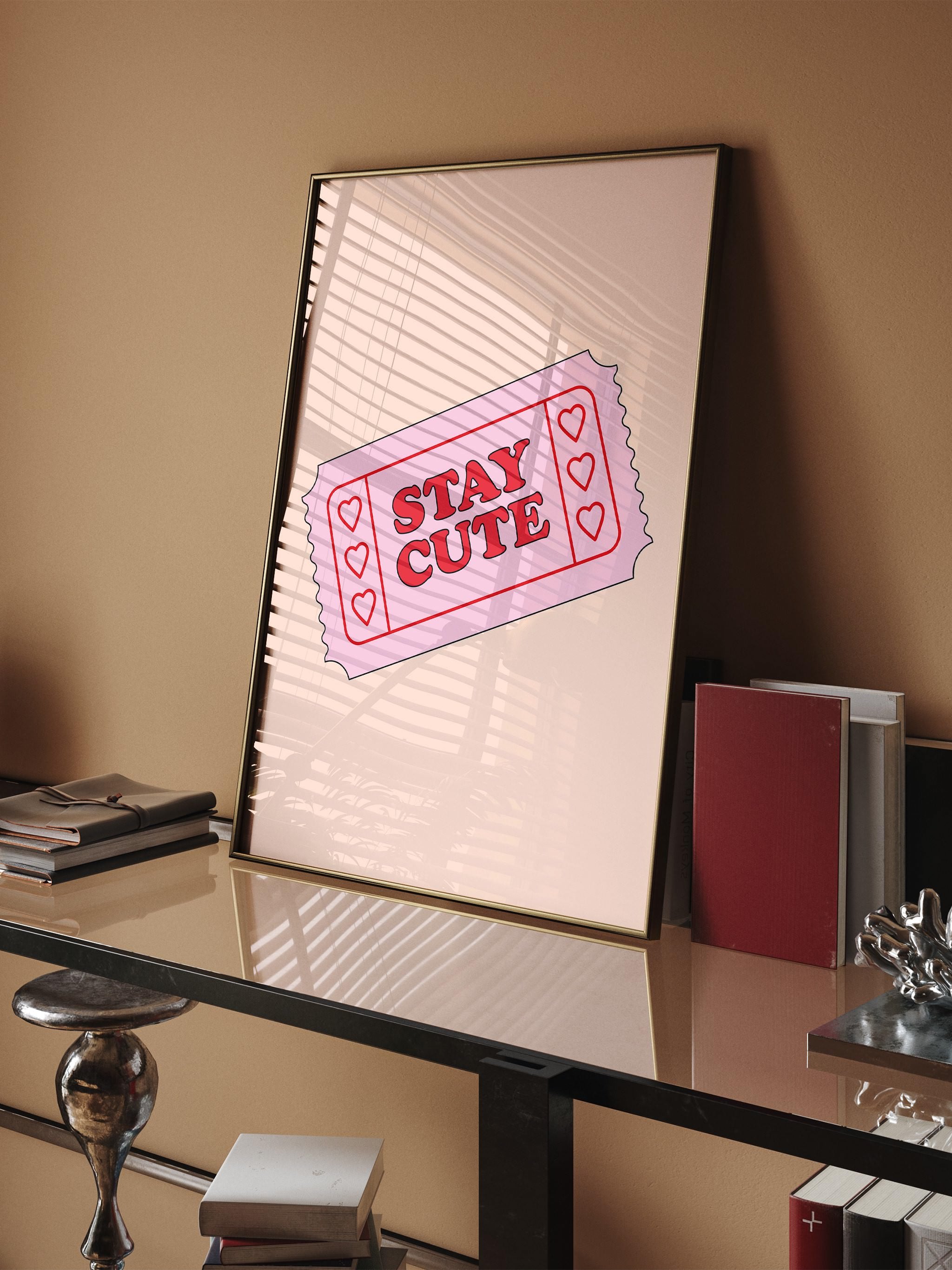 Modern wall art poster featuring Stay Cute text